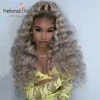 Предпочтительный парик высокой плотности со светлыми вьющимися волосами зола, предварительно выщипанные волосы без повреждений, парики из человеческих волос с эффектом омбре на сетке спереди для черных женщин