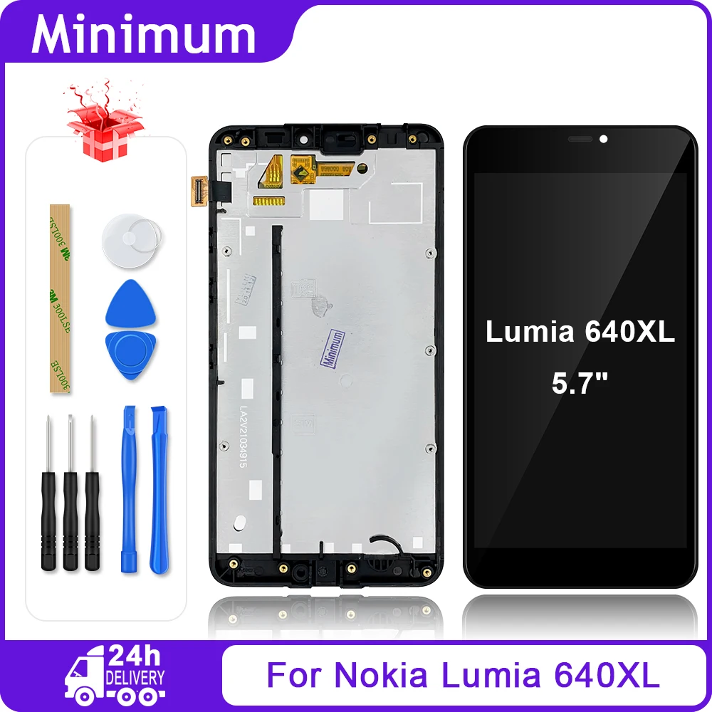 Для Nokia Lumia 640XL 5 7 &quotЖК дисплей сенсорный экран дигитайзер в сборе с рамкой +