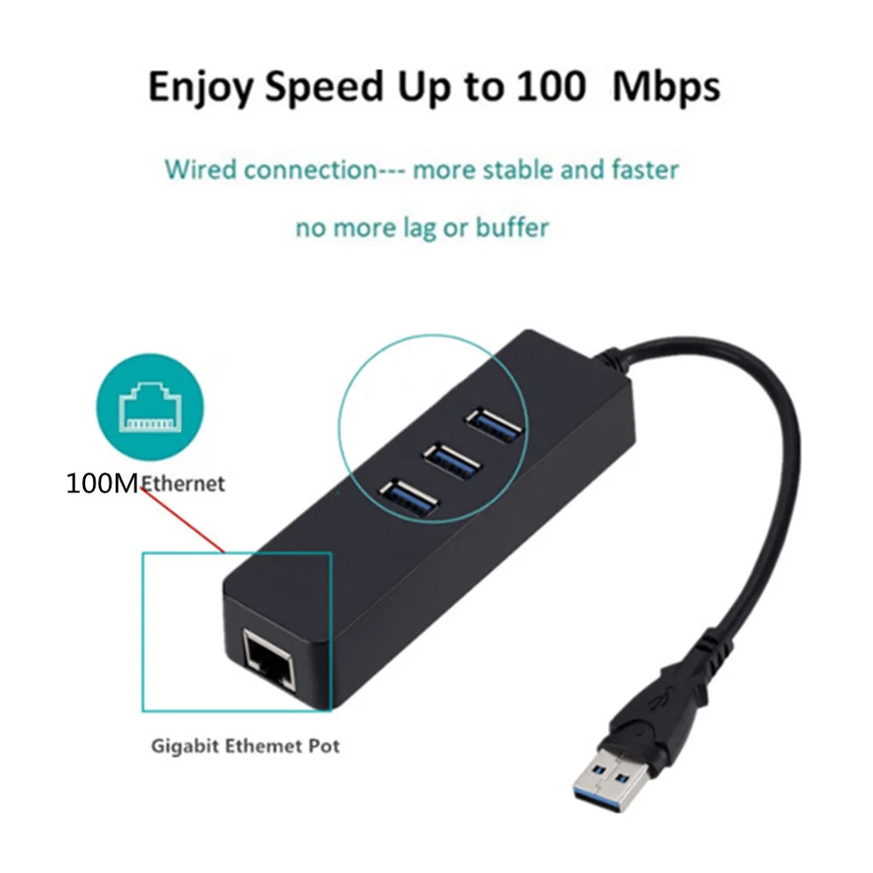 Сетевая карта LccKaa USB 3 0 Ethernet к RJ45 с портами USB-концентратор для Mac iOS Xiaomi Mi Box