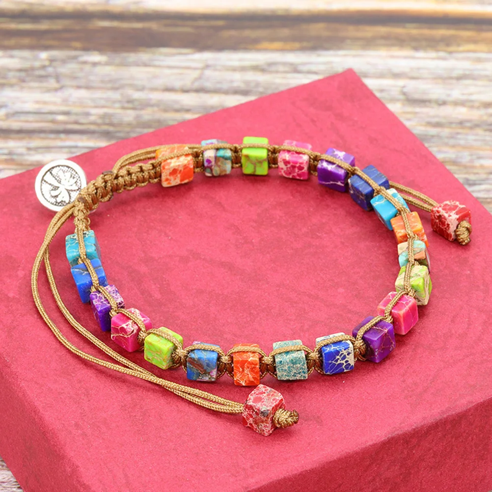 

1Pc Crystal Stone Energy Bracelet Seven Chakras Bracelet Decoration Colorful Bracelet Stone Bracelet For Girl Yoga Women