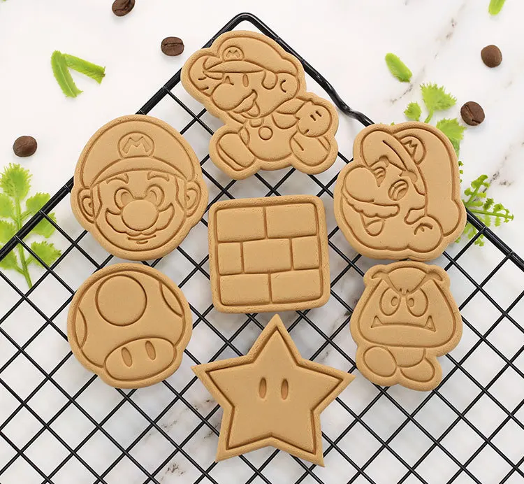 

Super Mario Bros. Anime Cartoon Biscuit Mold Baby Hands-on Mold Parent-child Games Home Baking Halloween Children's Gifts