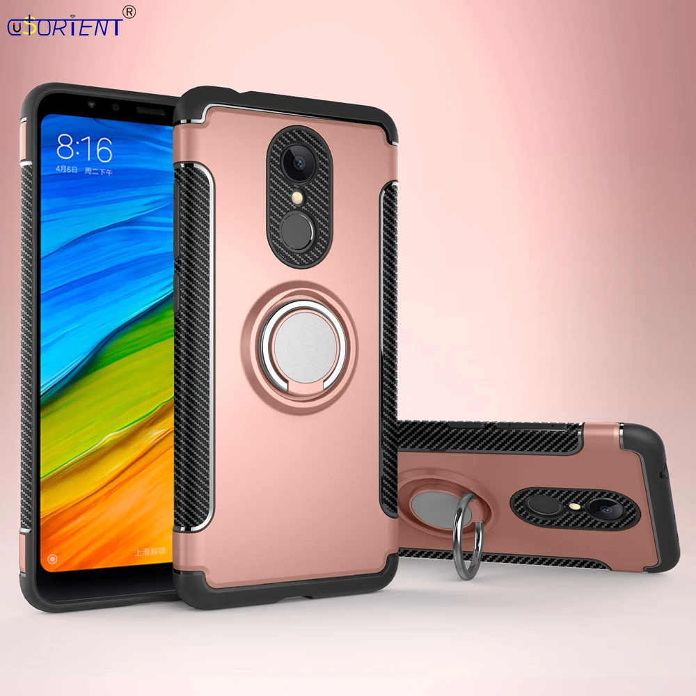 Противоударный чехол бампер с кольцом на палец для Xiaomi Redmi 5|Бамперы| |