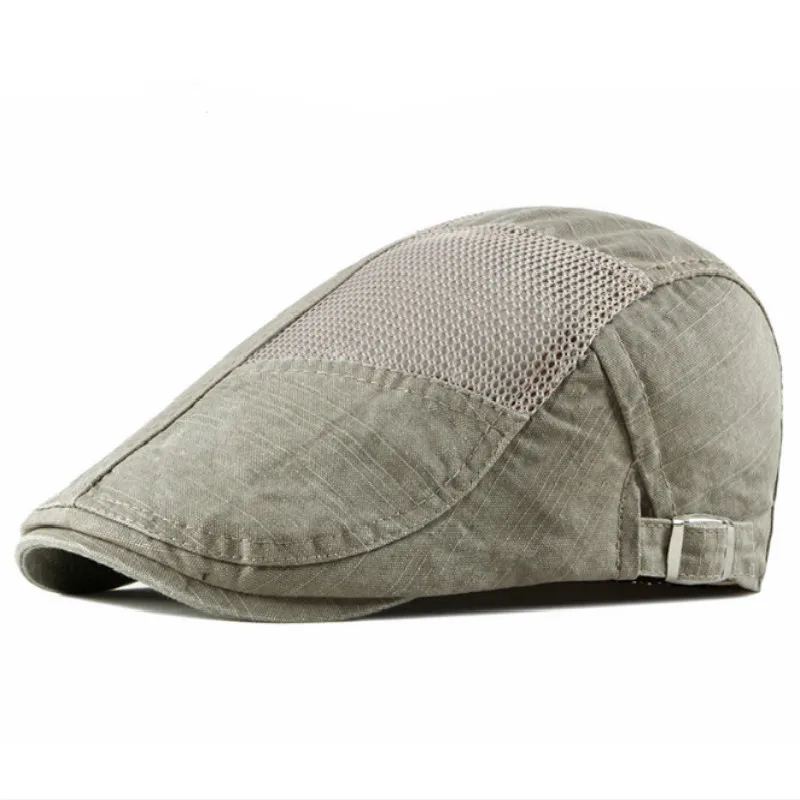Хлопковая сетчатая кепка газетчика из плоского плюща дышащий берет для гольфа
