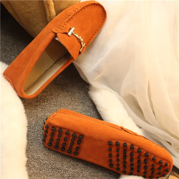 

2021 Shoes Women 100% Genuine Leather Women Flat Shoes Casual Loafers Slip On Flats Shoes Moccasins Lady Driving Shoes