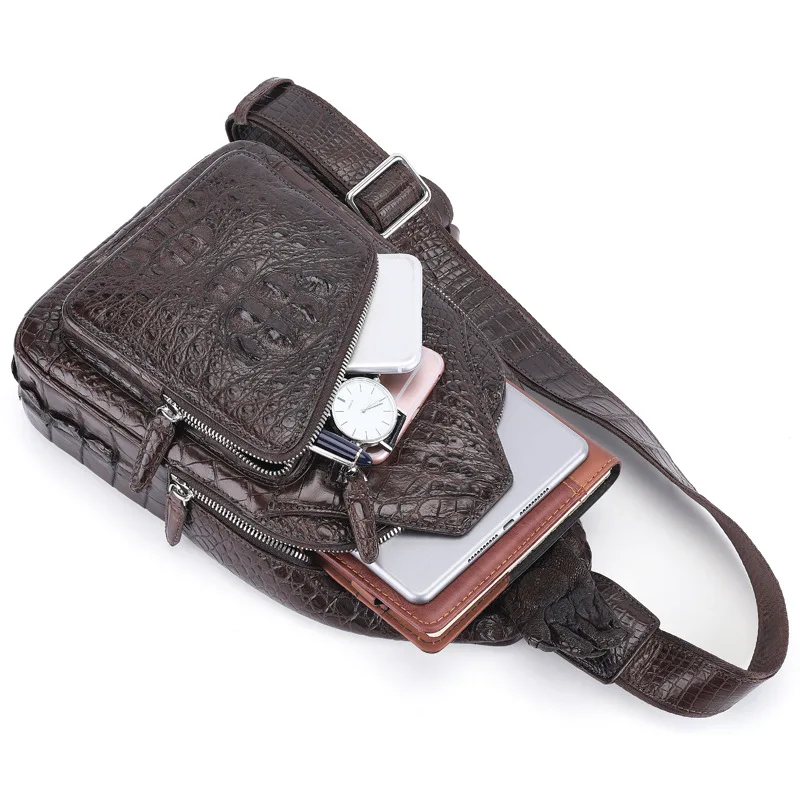 Роскошная мужская сумка-мессенджер на плечо с имитацией сиамской рыбы