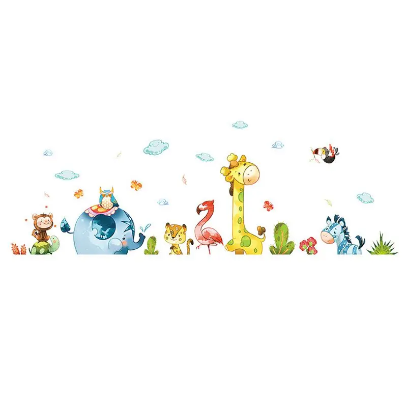 Вечерние наклейки на стену с рисунками животных из мультфильмов клейкие обои для