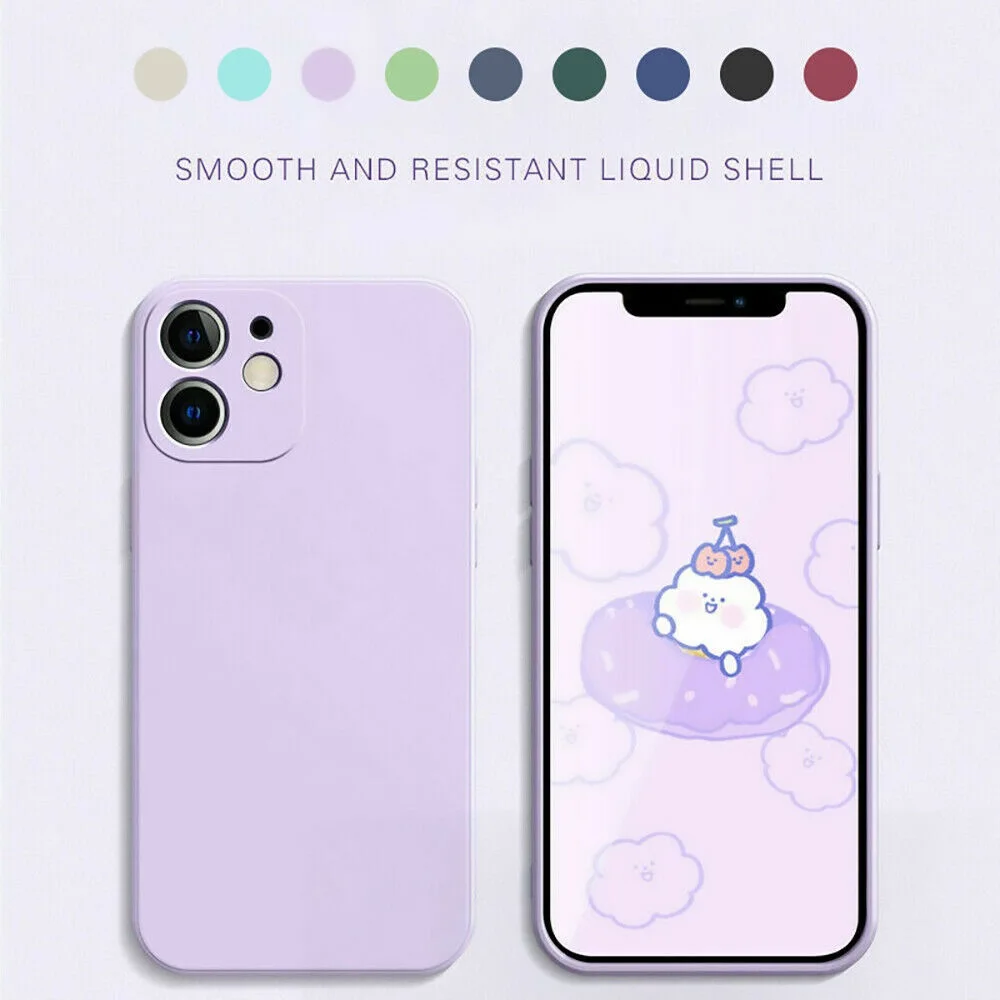 

For iPhone 13 11 12 Pro Max XR Liquid Silicone Soft Case Cover