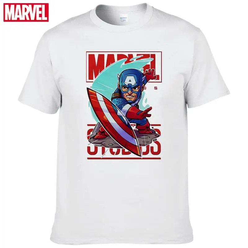 С изображением героев фильма Марвел мстители Капитан Америка футболки с