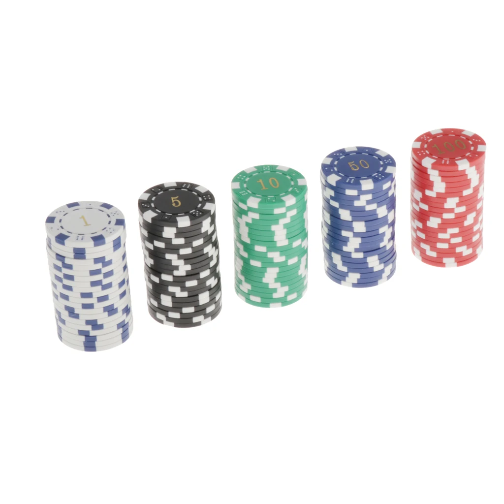Глиняные покерные чипы Техасские Holdem упаковка из 100 Токен для настольной игры