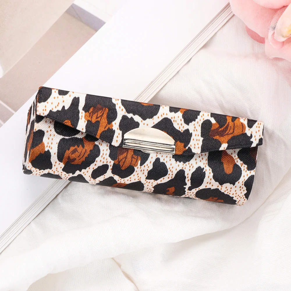 Новый чехол для губной помады в стиле ретро леопардовый дизайн с зеркальной
