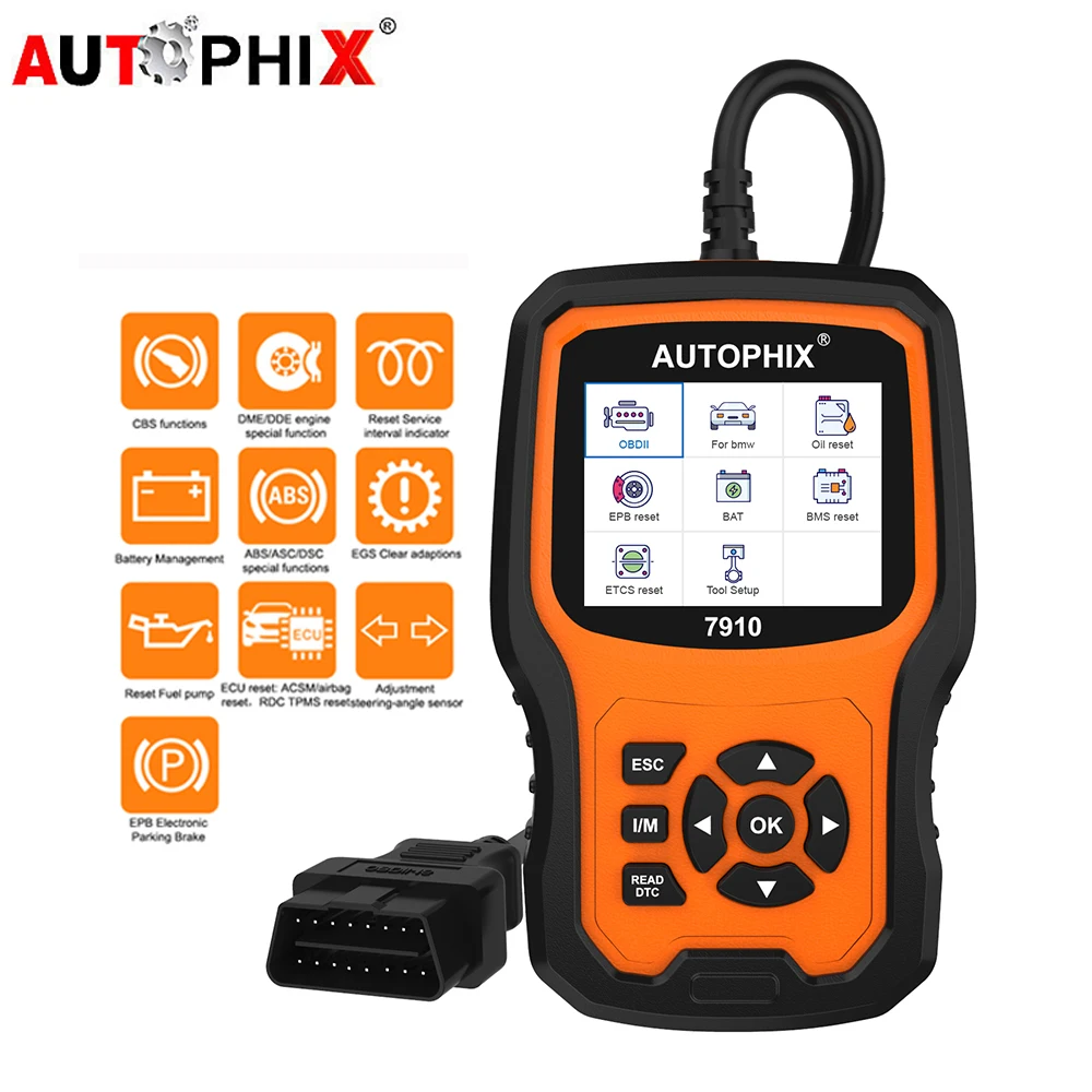 Autophix 7910 для BMW MINI OBD2 масло сканера батарея EPB SAS подушка безопасности TPMS сброс OBDII