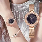 Женские наручные часы DOM, водонепроницаемые, с браслетом из розового золота, со стальным ремешком, G-1279G-1M