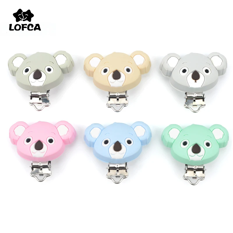 

Koala Baby Pacifer Clips 1/5/10 pcs Animals Silicone Teether Clip DIY Infants Dummy Chain Nipple Holder BPA Free Baby Teethers