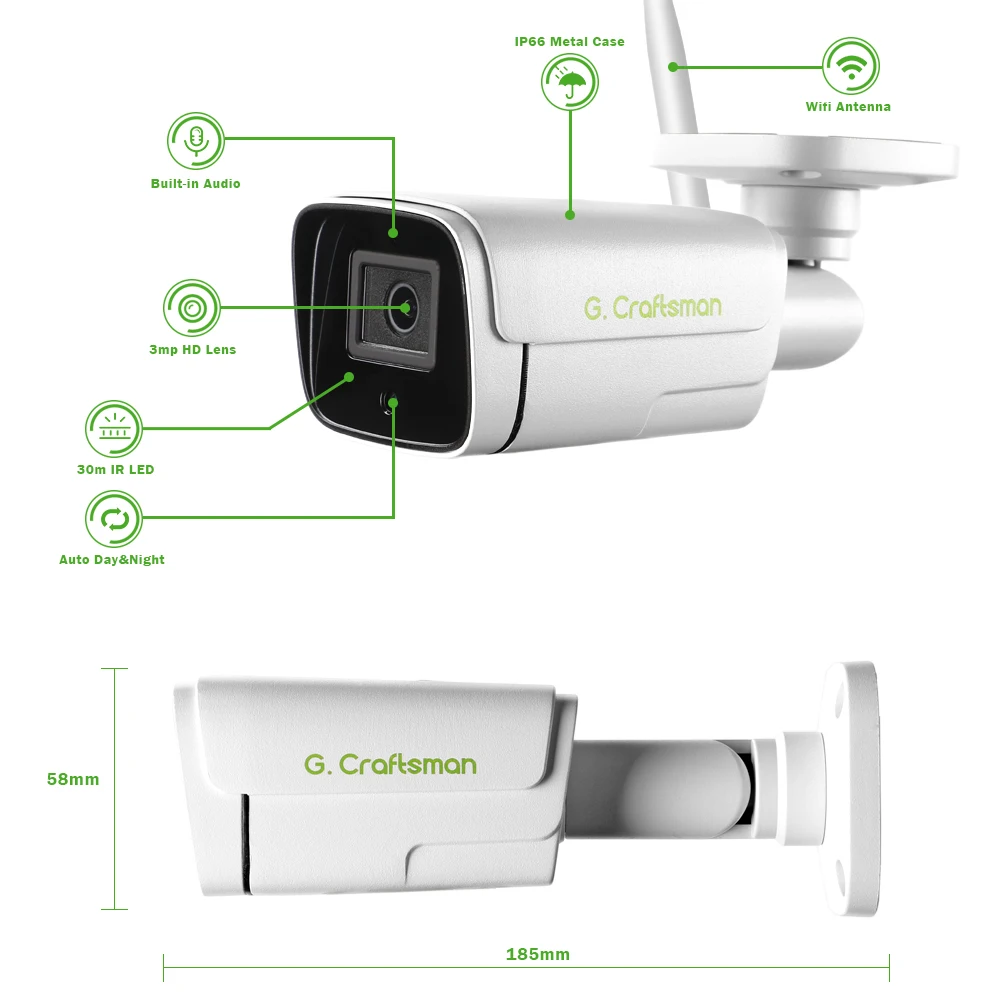 Беспроводной Системы комплект Wi Fi IP Камера 1080P 2 ТБ 4 шт. 2MP NVR IR CUT наружного