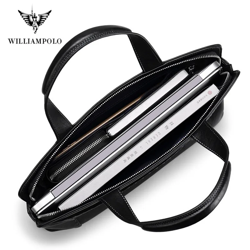 Портфель WILLIAMPOLO мужской для ноутбука саквояж кросс-боди из натуральной воловьей
