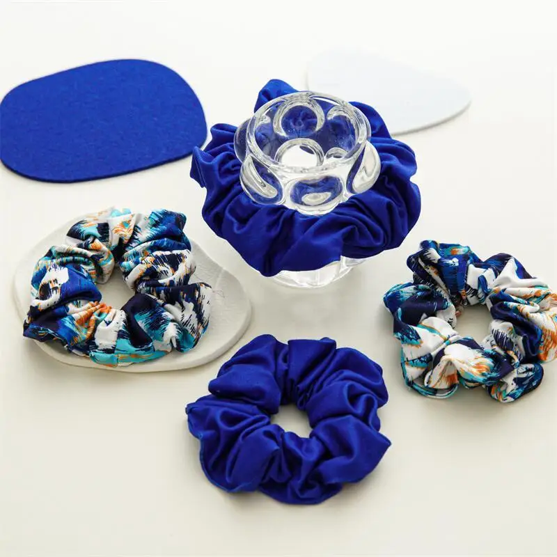 

Dark Blue Large Women Elastic Hair Bands Headband Solid Cotton Ponytail Holder Hair ties Gum Scrunchie Girls Hair Accessories