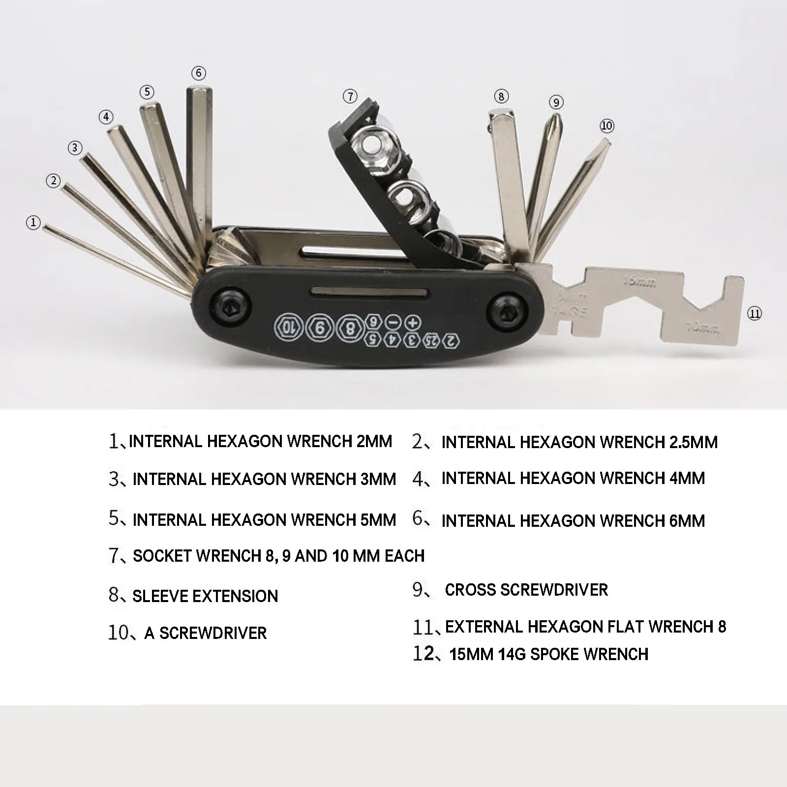 

15 In 1 Multifunctional Mountain Bike Maintenance Kit, Bicycle Repair Tool bike accessories