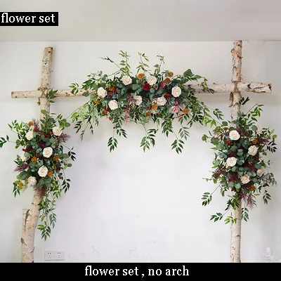 flower set Свадебные домашние вечерние сцены искусственные шелковые искусственные цветы Арка Цветочные swag украшение для центра стола фотография фон цветочный - Цвет: flower set