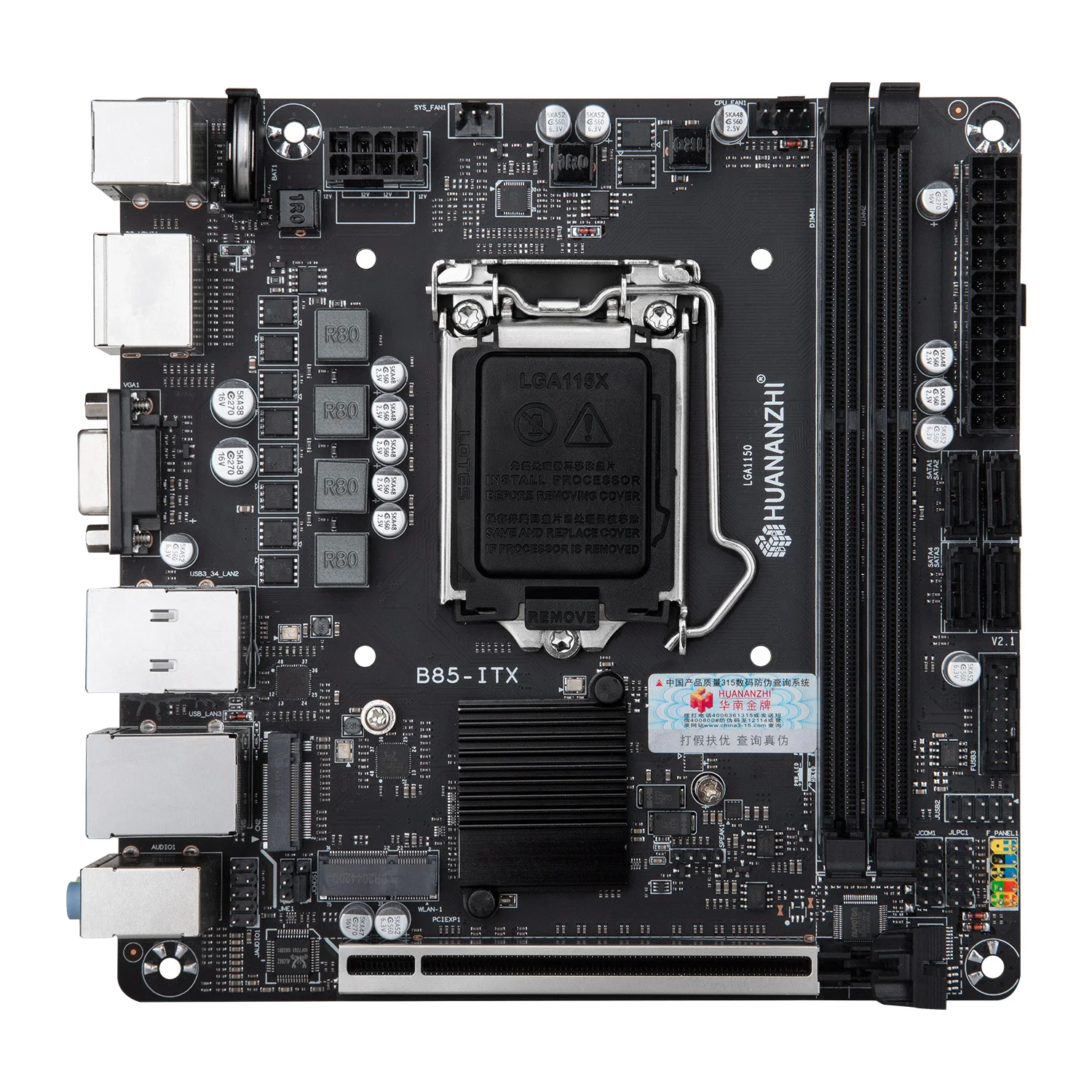 Материнская плата HUANANZHI B85 ITX Intel LGA 1150 i3 i5 i7 E3 DDR3 1600 МГц 16 Гб M.2 SATA USB3.0 VGA DP
