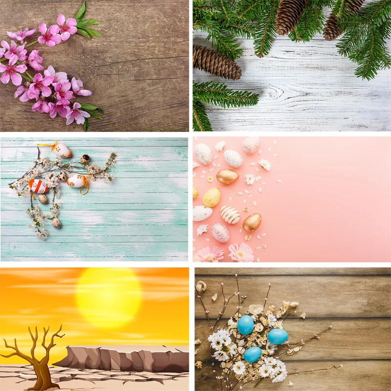 

Vinyl Custom Photography Backdrops Flower and Wooden Planks Theme Photography Background 191024ST-02