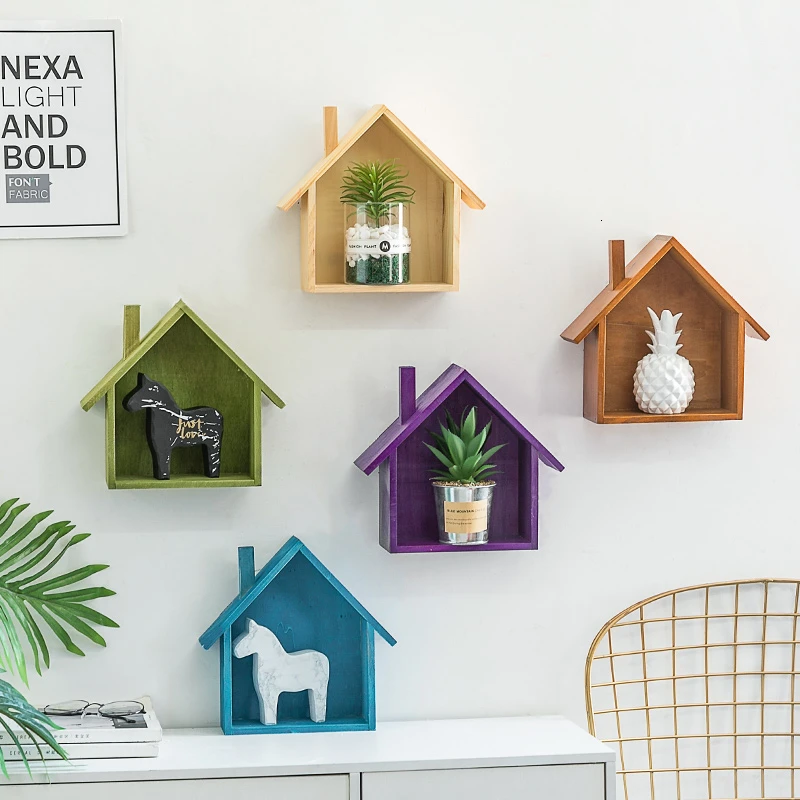 Настенная подвеска деревянный маленький дом для дома спальни комнаты ресторана