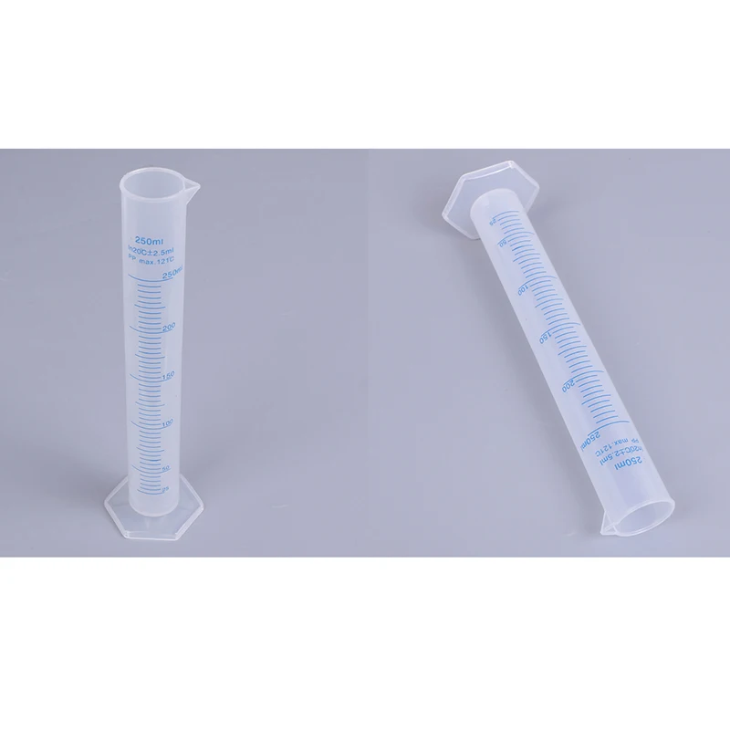 

250ml Transparent Plastic Measuring Cylinder Laboratory Test Graduated Tube Tool Chemistry Set Liquid Measuring Instruments