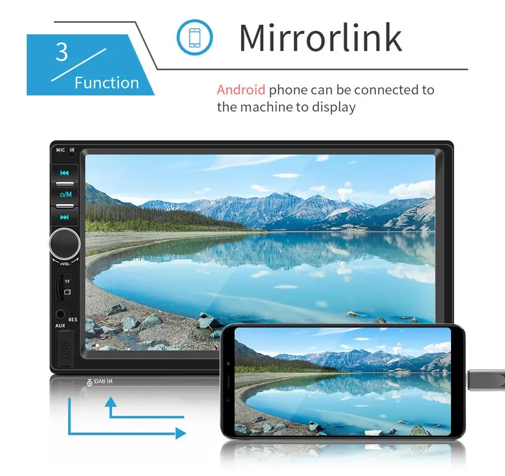 

7018B 7" 2-DIN Bluetooth Car Stereo MP5 Player FM Radio Hands-free Call