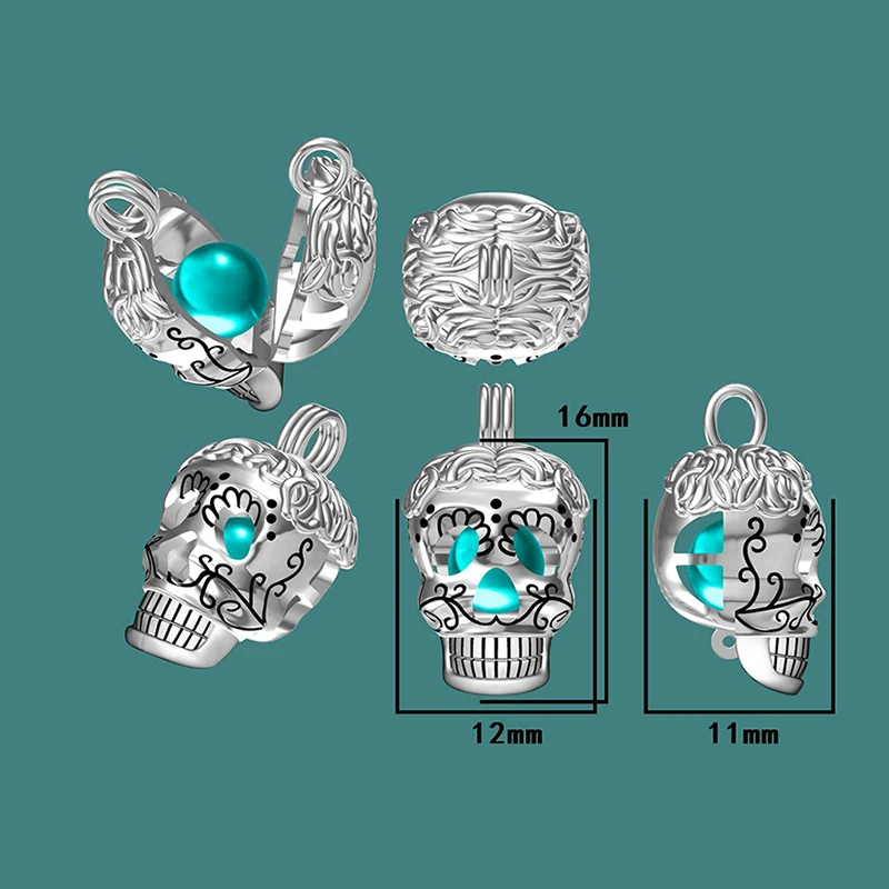 2018 Aliexpress подлинное серебро 925 пробы череп светящаяся подвеска цепочка ожерелье