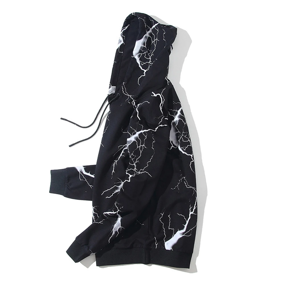 

Fashion Men Long Sleeves Hoodies Windbreaker Jacket Printed Casual Coat
