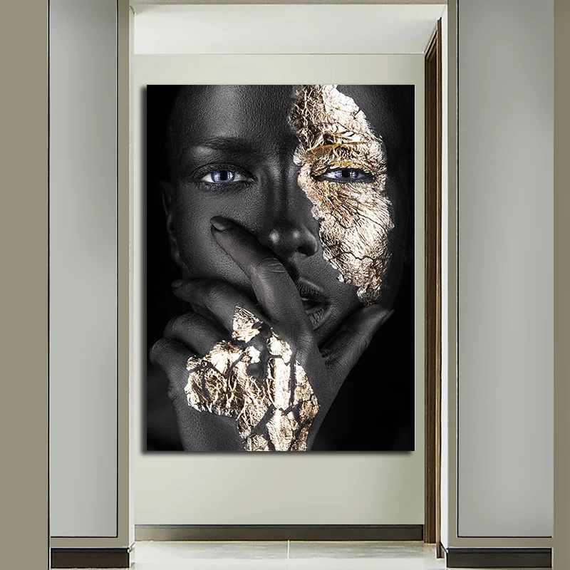 OUCAG Африканские женщины с маской стены художественные плакаты и принты Картина