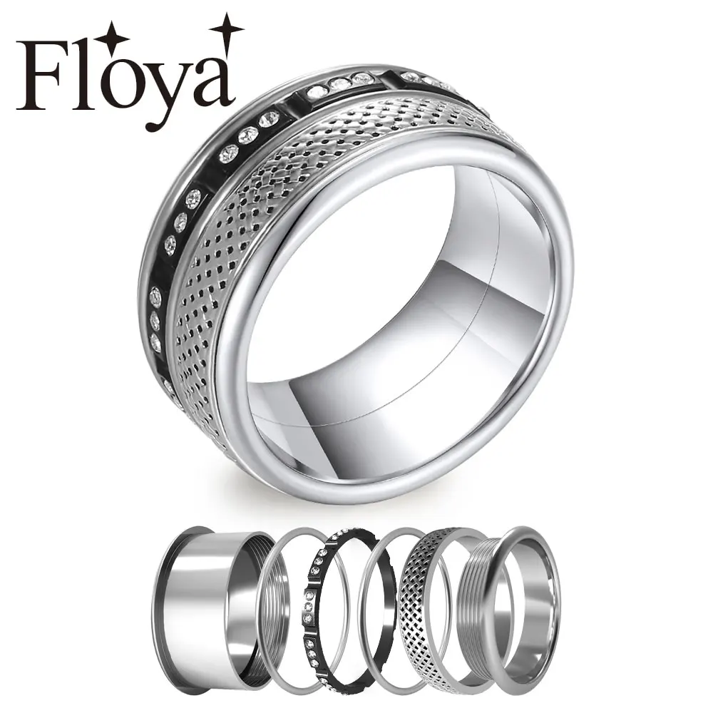 Floya черные кольца для женщин кольцо из нержавеющей стали обручальное Bague Femme Bijoux