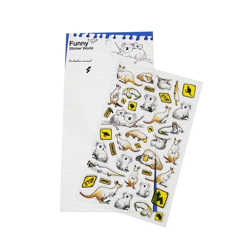 

1pcs 2021new Cute Animal Kangaroo Koala Stickers For Kids Child Students Korean Sticker Stationery
