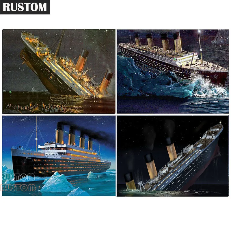 

5D diamond embroidery Sailing Titanic Full Square/Round Diamond Painting Rhinestones mosaic Cross stitch Art Home Decor Gift Rus