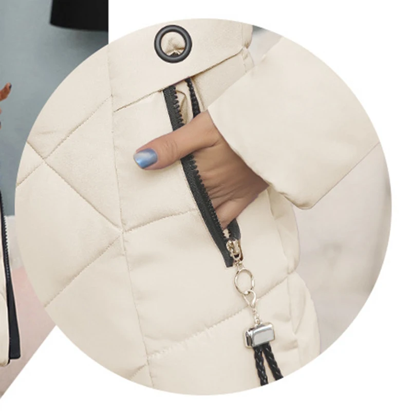 Женское пуховое пальто с меховым воротником Женская длинная куртка новинка 2020