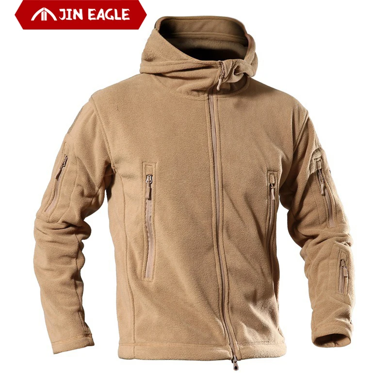 Военная флисовая тактическая куртка для мужчин теплое пальто с капюшоном на