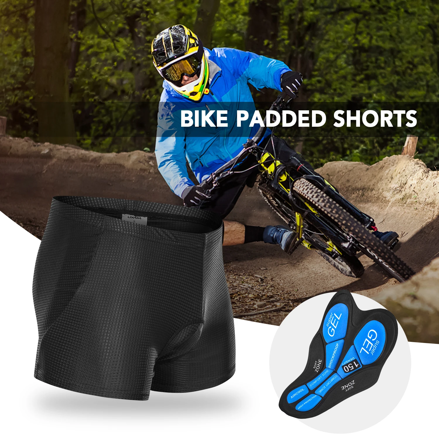 

Lixada Men Bike Padded Shorts Cycling 3D Padded Underwear Bicycle Padding Riding Shorts Biking Underwear Shorts