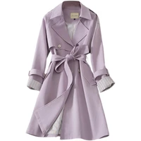 2021 new autumn windbreaker womens long coat temperament slim coat fashion trend english style