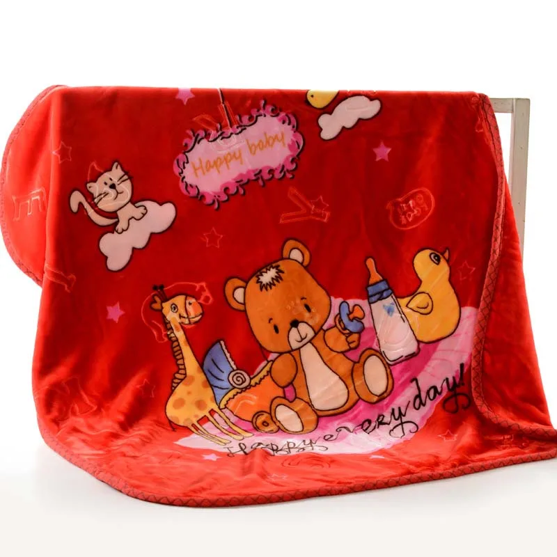 Red bottle bear Детское одеяло s зимнее Фланелевое Одеяло детский плед пеленки для новорожденного мультфильм коляска для малыша постельные принадлежности детский продукт 100*110 см - Цвет: Red bottle bear