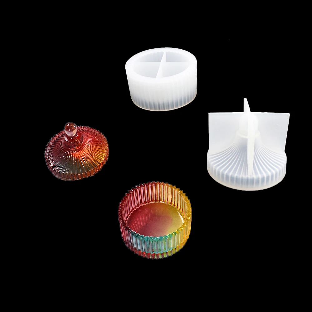 Шкатулка для хранения ювелирных изделий сделай сам из круглые в полоску силикона