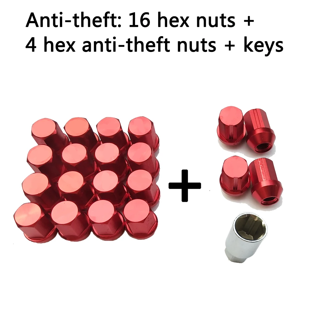 20 шт Анти-кражи Performac гоночный алюминиевый сплав колесные гайки винт M12x1.5/1 25 Длина
