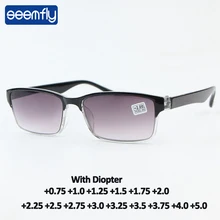 seemfly +7.5 1.25 1.5 2 2.5 3 4.5 +5.0 Progressive Gray Reading Glasses Male Black Retro Goggle Female Prebyopic Hyperopia Frame