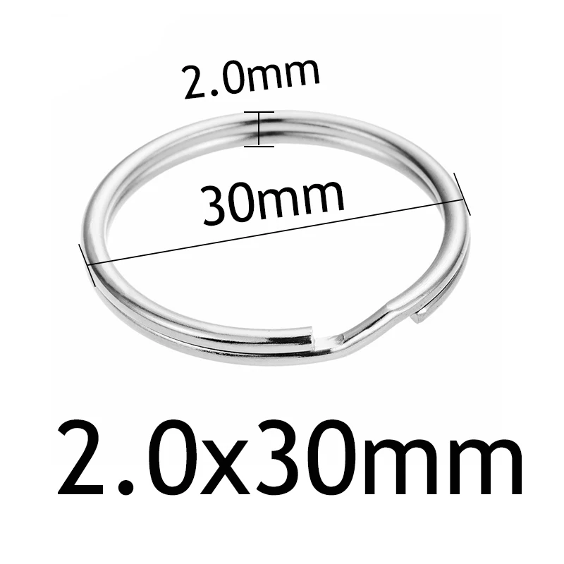 arc 2.0x30mm 10 шт./лот Нержавеющая сталь Отверстие Ключ Брелок для ключей 20/23/25/28/30/32/35 мм Для женщин Сталь круглый Разделение милый брелок подарки для Для мужчин - Цвет: arc 2.0x30mm