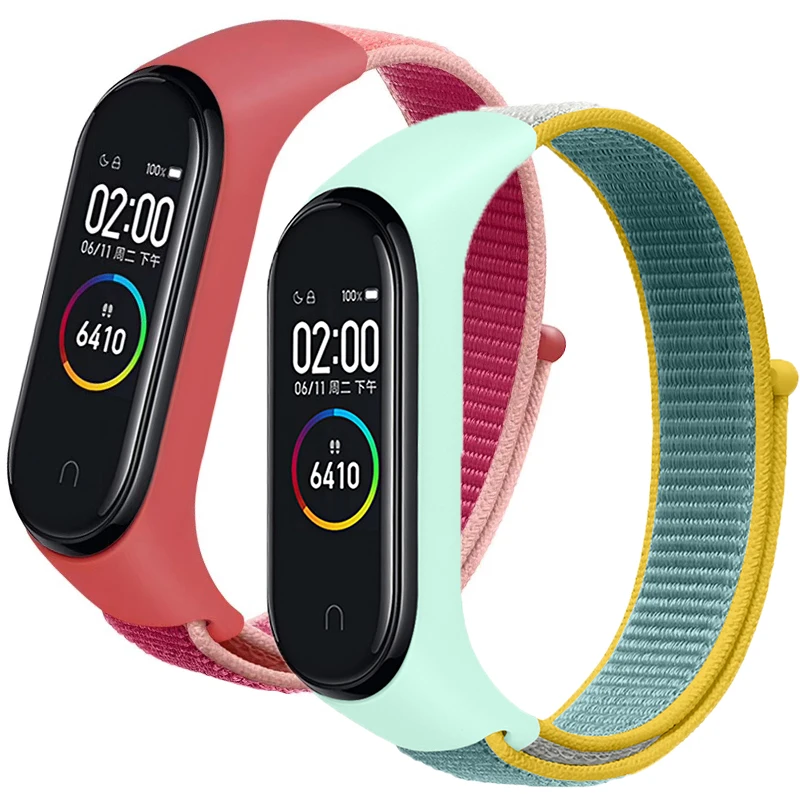 Браслет для xiaomi mi band 4 5 6 спортивный нейлоновый ремешок наручных часов Mi 3 4|Ремешки