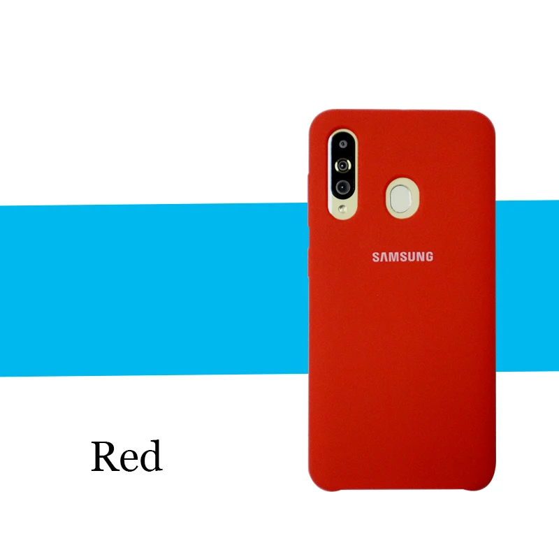 Red Чехол для samsung Galaxy A10 A30 A40 A50 A60 A70 A8S, жидкий силиконовый чехол, шелковистый мягкий на ощупь защитный чехол для задней панели - Цвет: Red