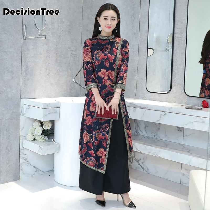 Азиатская одежда aodai вьетнамский Чонсам элегантное женское платье для женщин китайское традиционное платье Ципао китайское платье