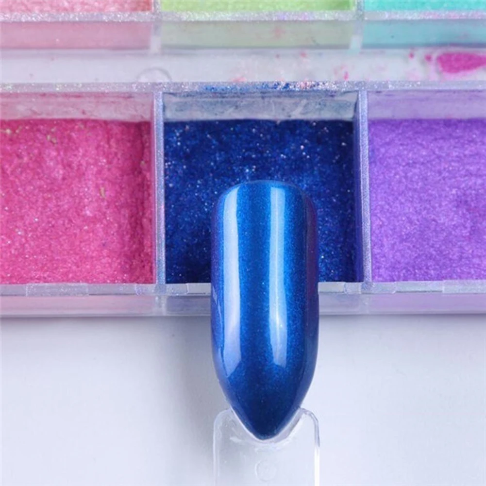 Лидер продаж супертонкая блестящая пудра для ногтей 12 шт./корт мерцающий пигмент