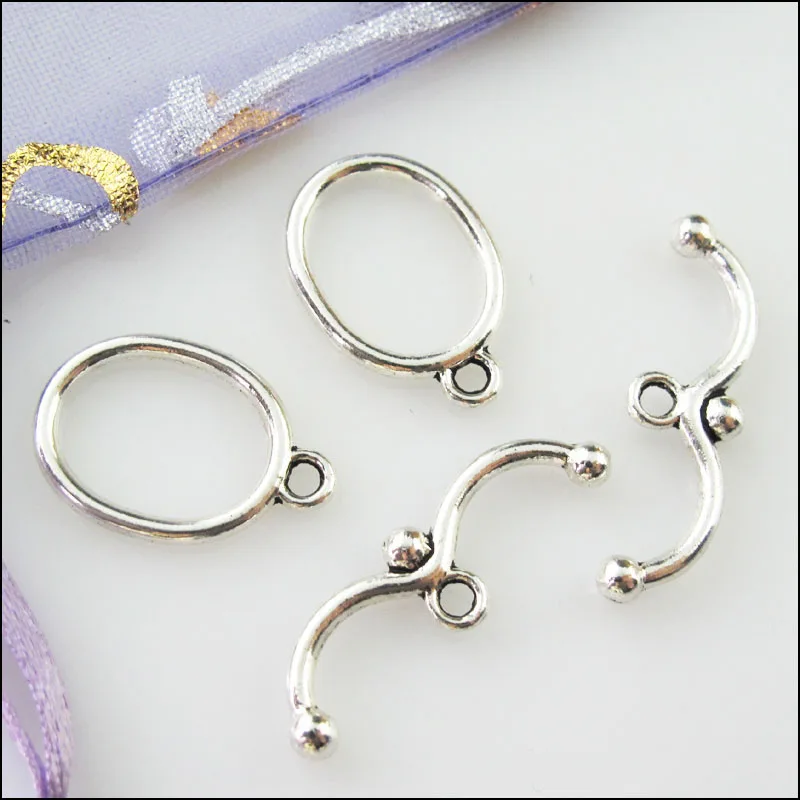 Мода в общей сложности 20 блоков из тибетского серебра и гладкий Овальный Круглый