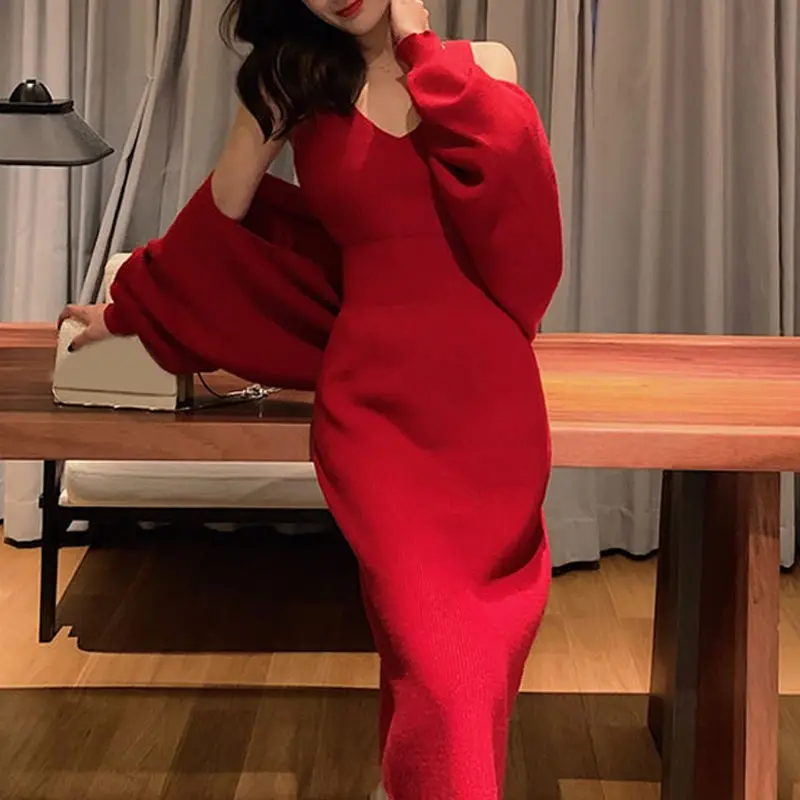 RealShe элегантное женское платье комплект из 2 предметов v-образный вырез