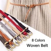 8colors hand woven belt female needle buckle retro casual versatile waistband waist rope decoration dress jeans accessories