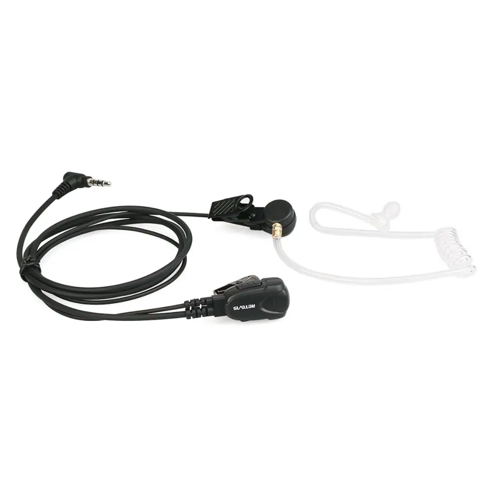 2pcs Retevis EA011Y Earpiece Mic PTT 3.5mm 1-Pin Headphones For YAESU VERTEX VXT-20 VX-300 Retevis RT40 RB615 RB15 Walkie Talkie